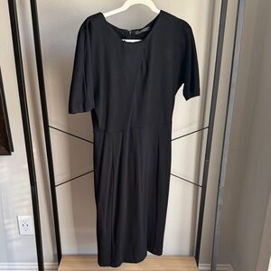 Velvet Elegant Black Midi Dress
